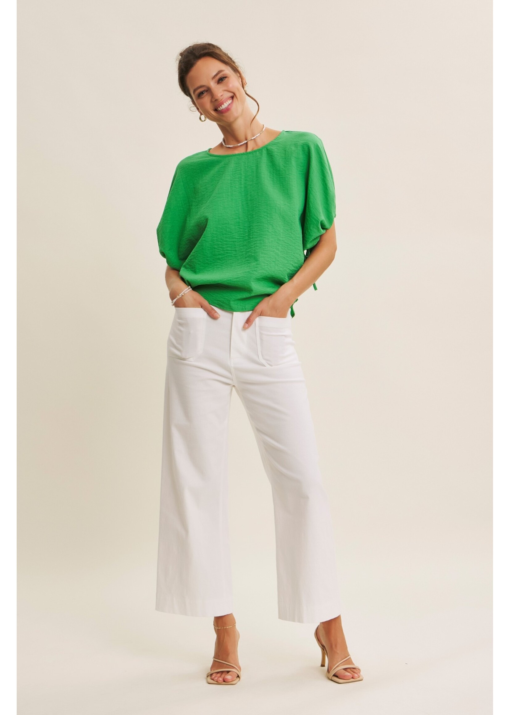 In February Seasonless Stretchy Cotton Linen Ankle Pants - 1667P