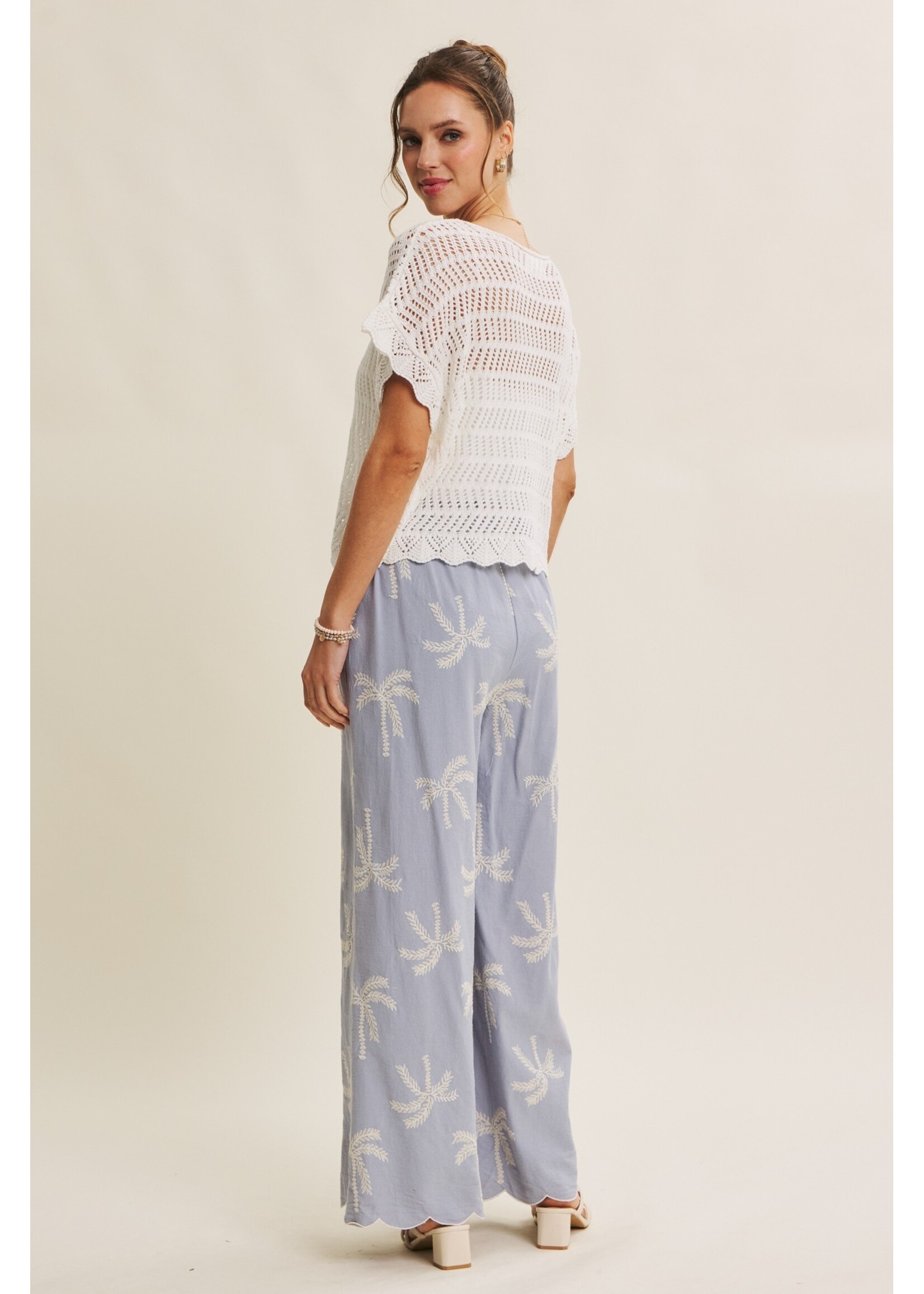 In February Airy Open Weave Crochet Sweater - E1999SW