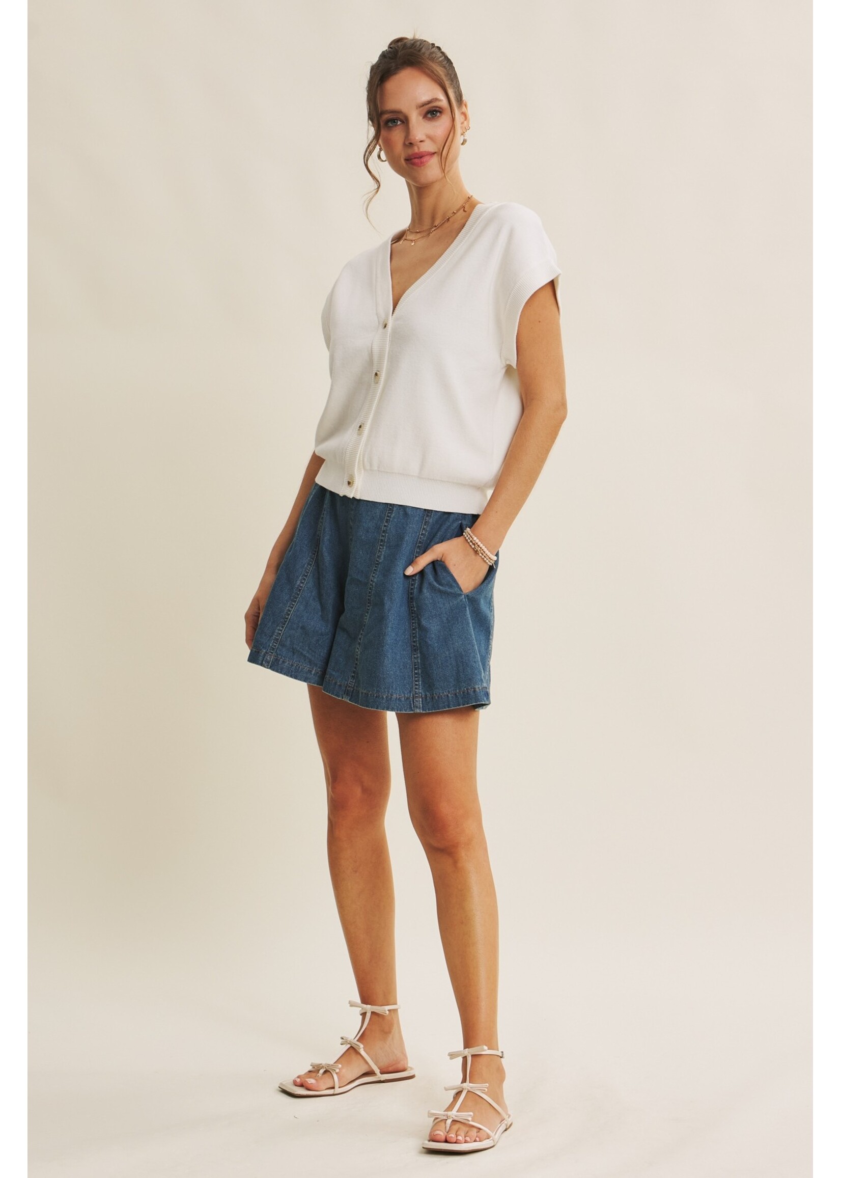 In February Elevated Multi-Way Button-Down Sweater Vest - E2047SW