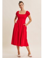 In February Romantic Meets Simplicity Drop Waist Midi Dress - E2831D