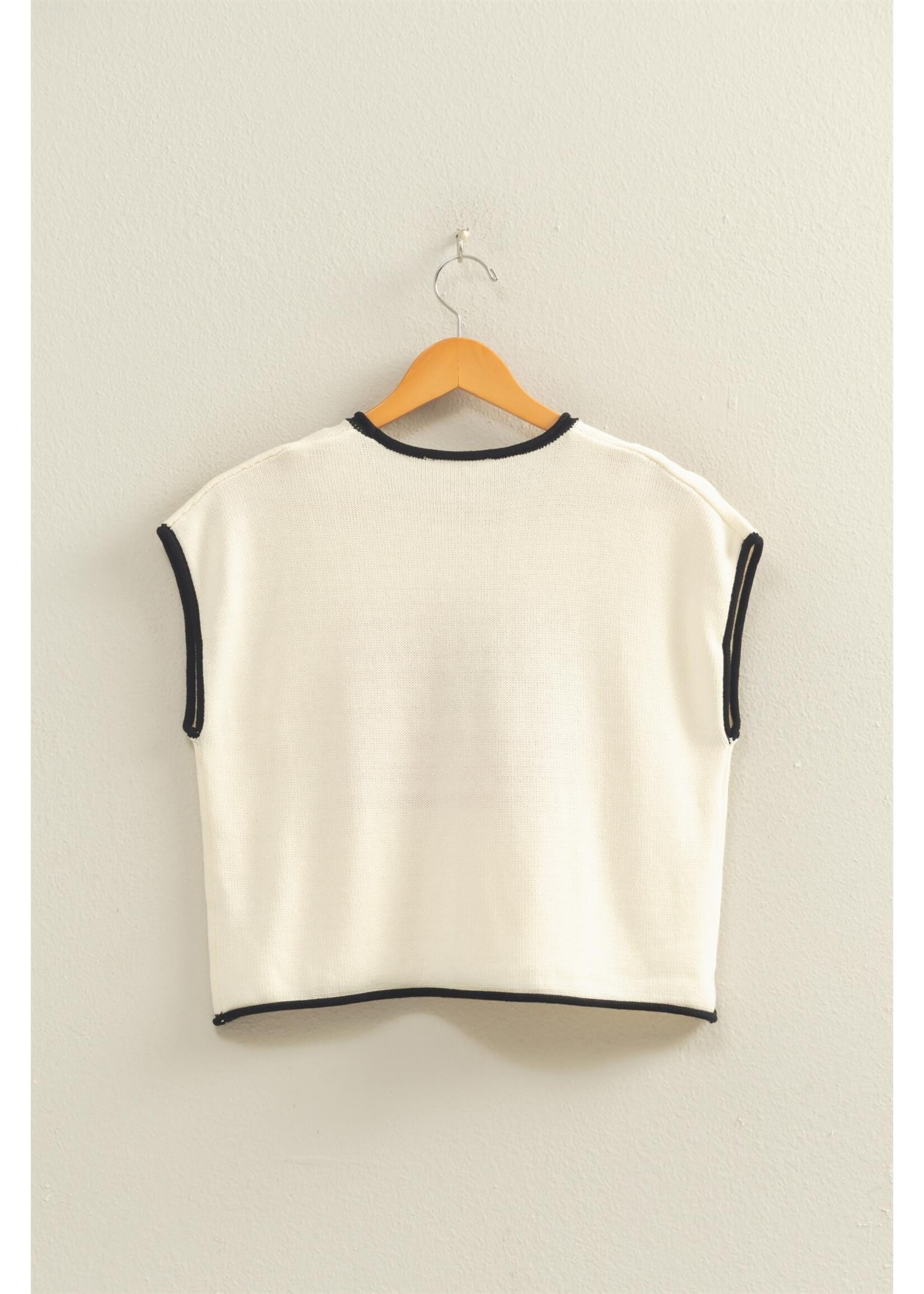 HYFVE Rolled Hem Sleeveless Flag Graphic Top - DZ26C135