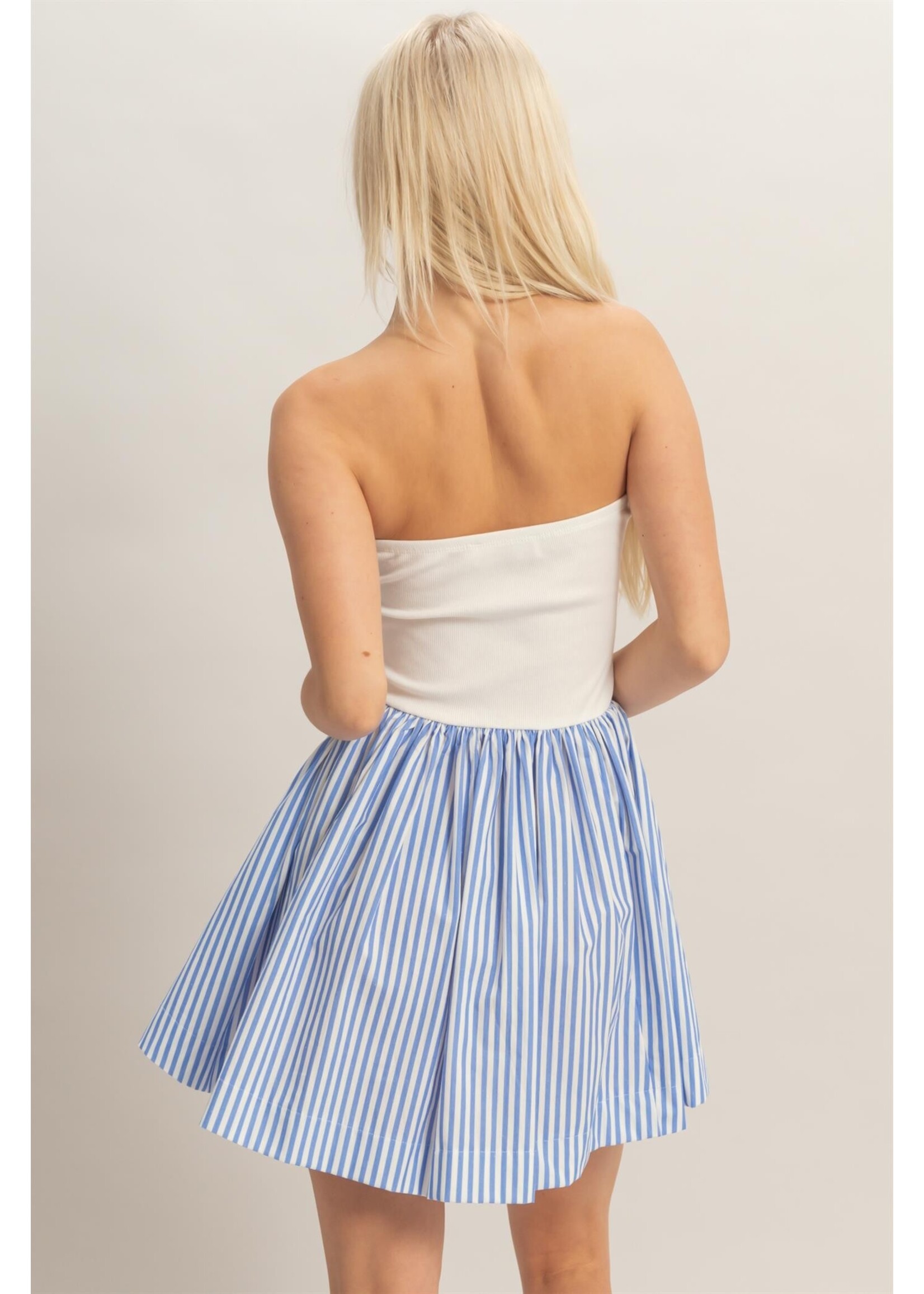 HYFVE Strapless Striped Flowy Mini Dress - DZ26C171