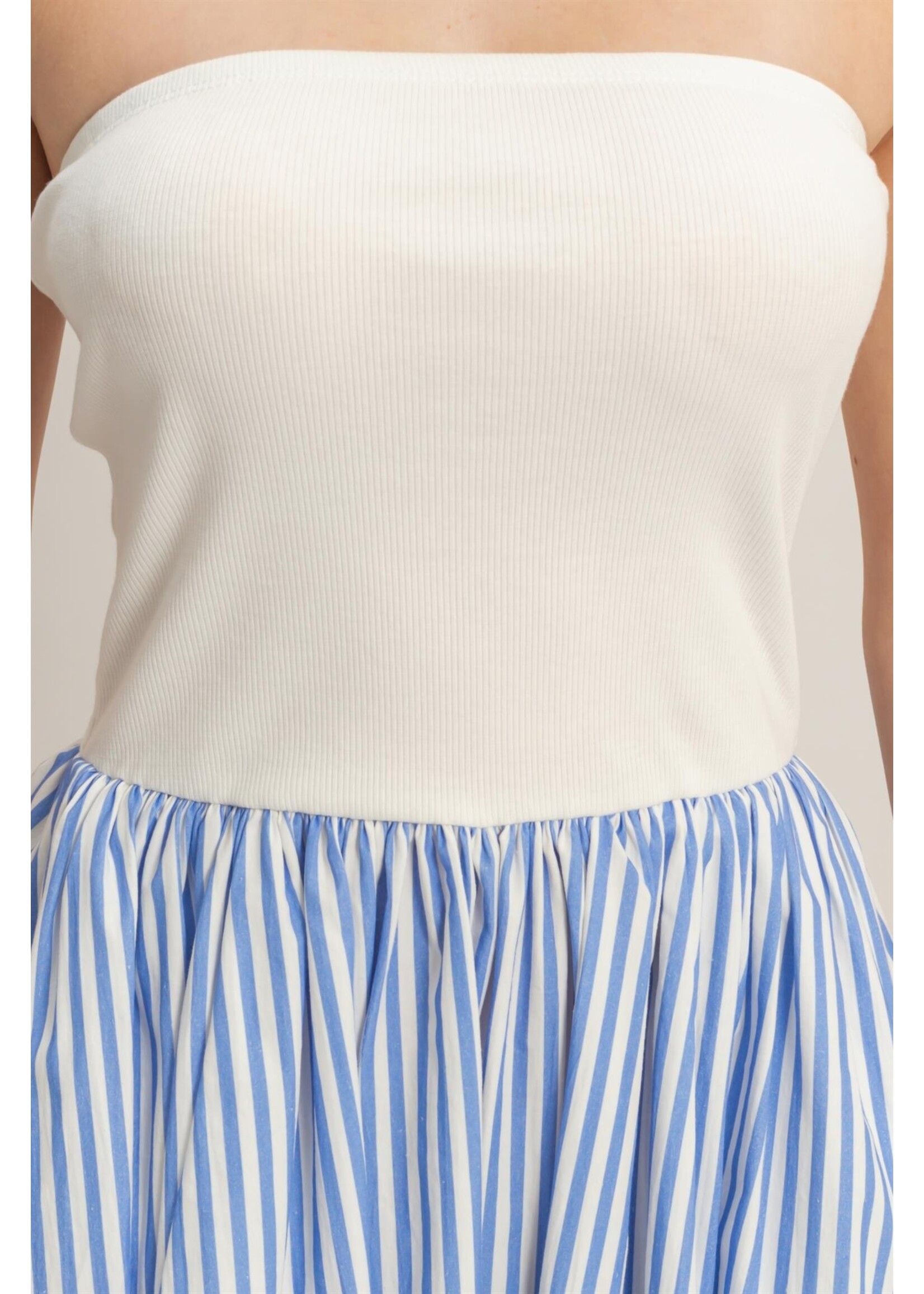 HYFVE Strapless Striped Flowy Mini Dress - DZ26C171