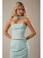 Le Lis Attached Scarf Neck Polka Dot Tube Top - PT6869-1