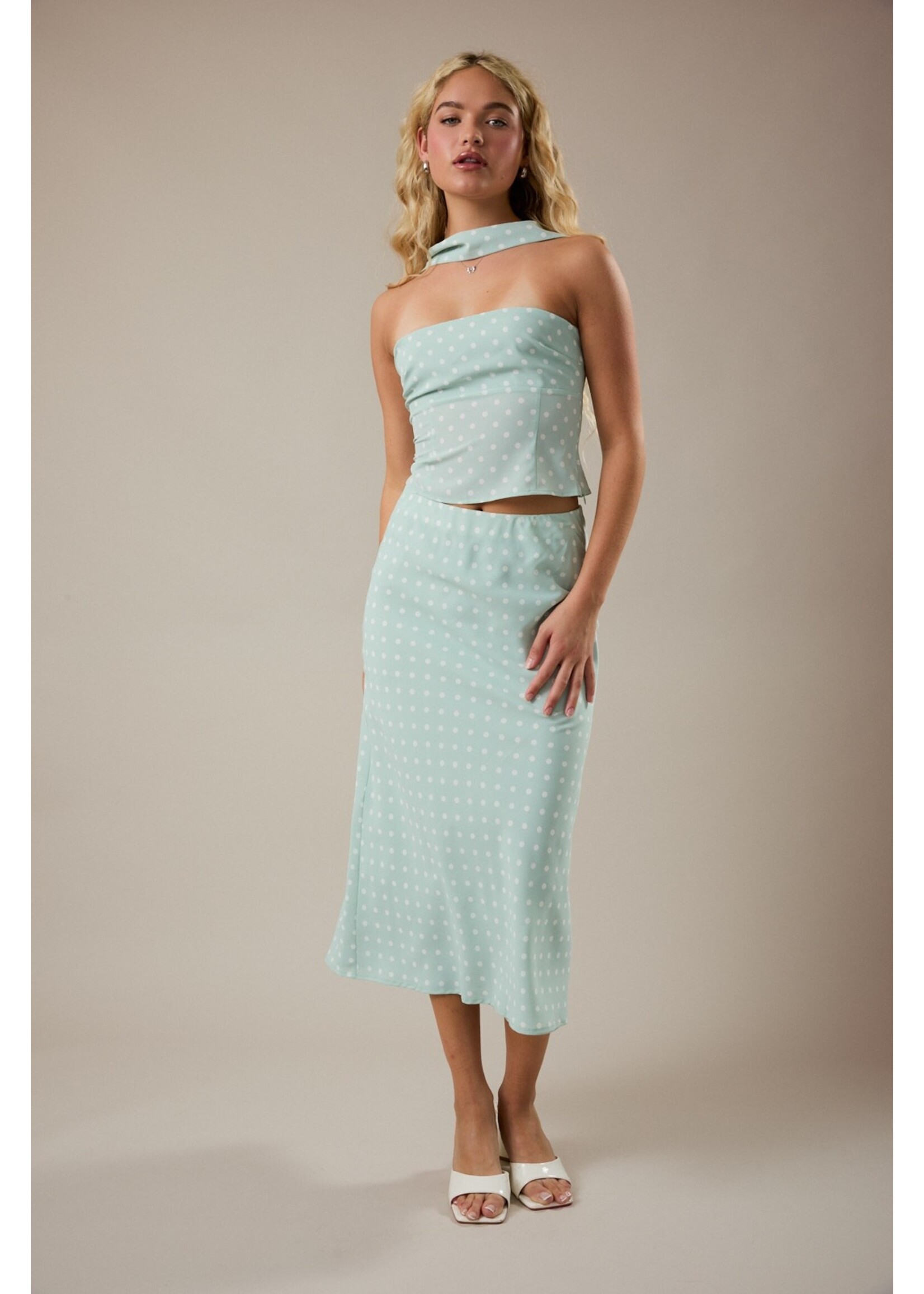 Le Lis Polka Dot Mid Rise Maxi Skirt - PS6870-1