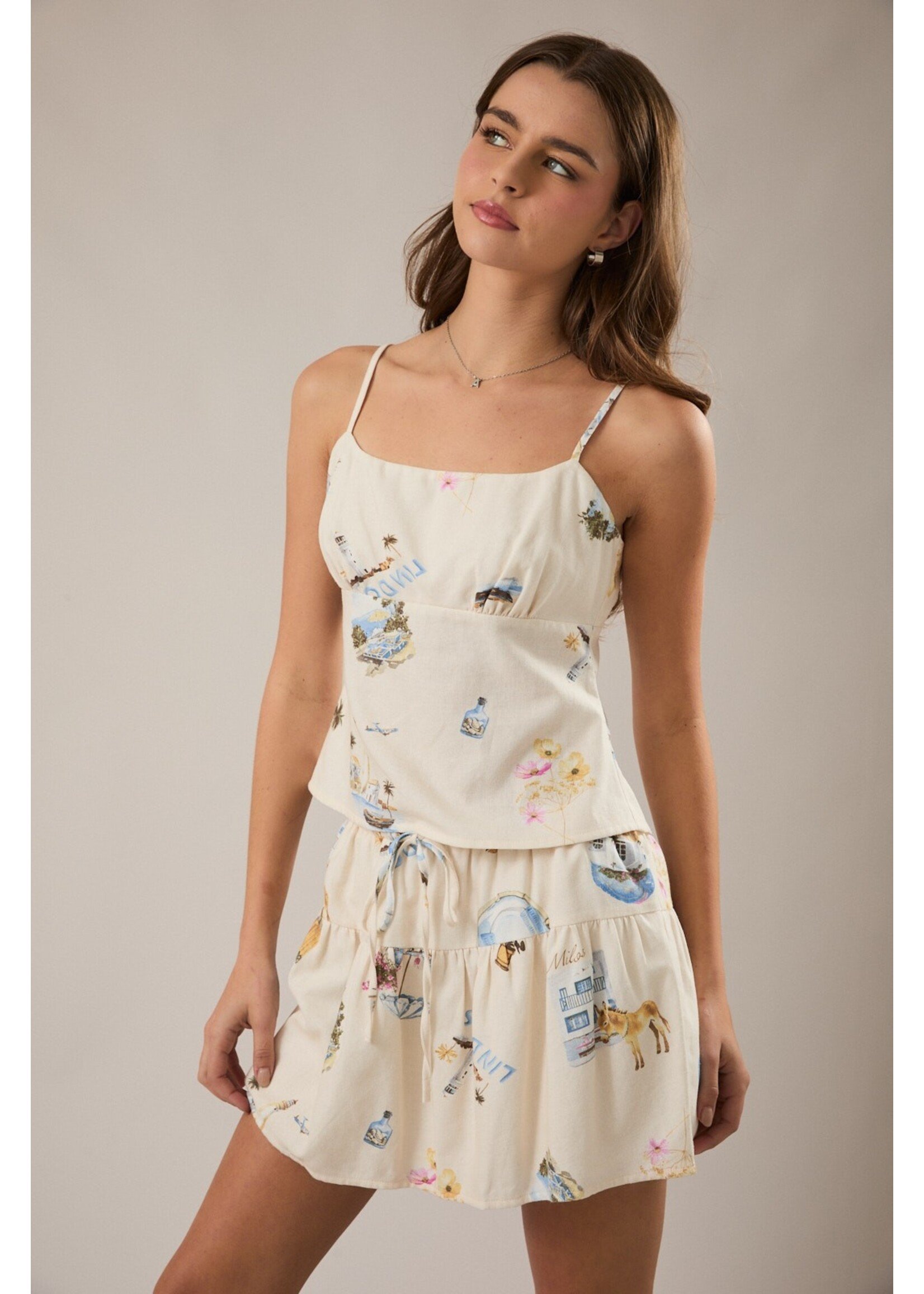 Le Lis Back Tie Spaghetti Top - ST3383