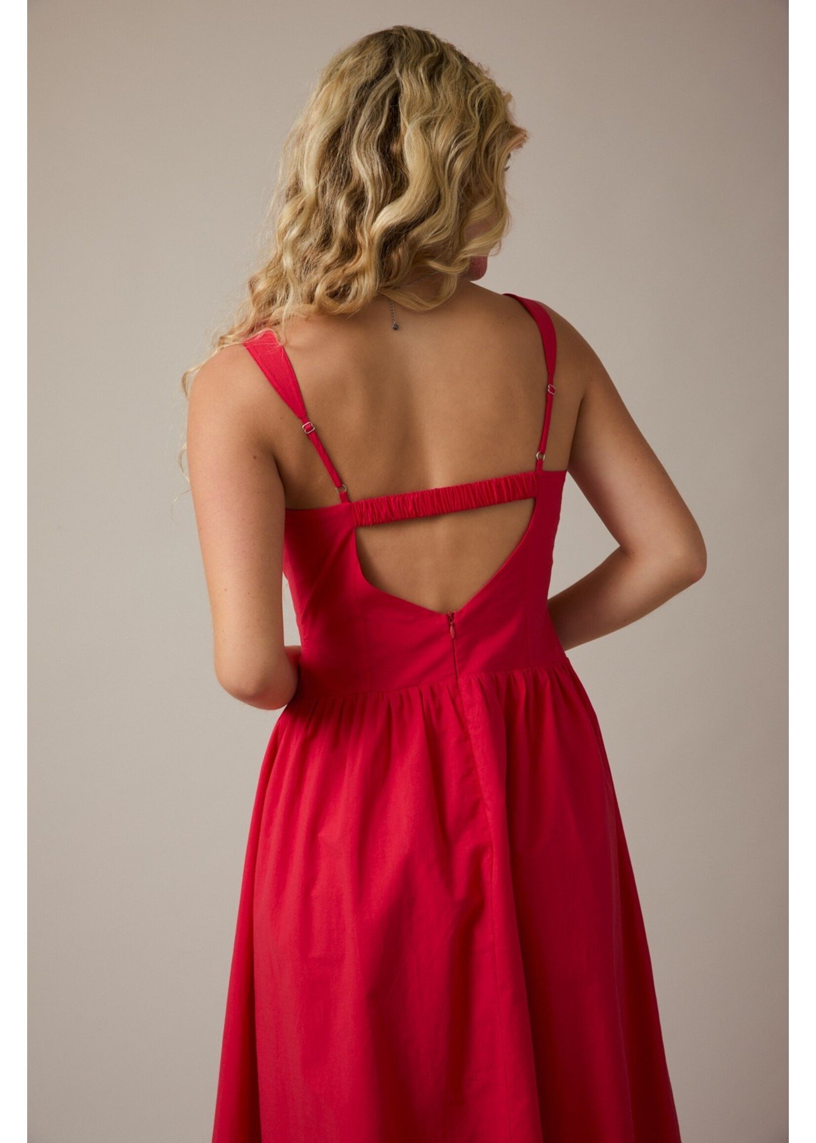 Le Lis Sleeveless Bustier Poplin Midi Dress - ID6356