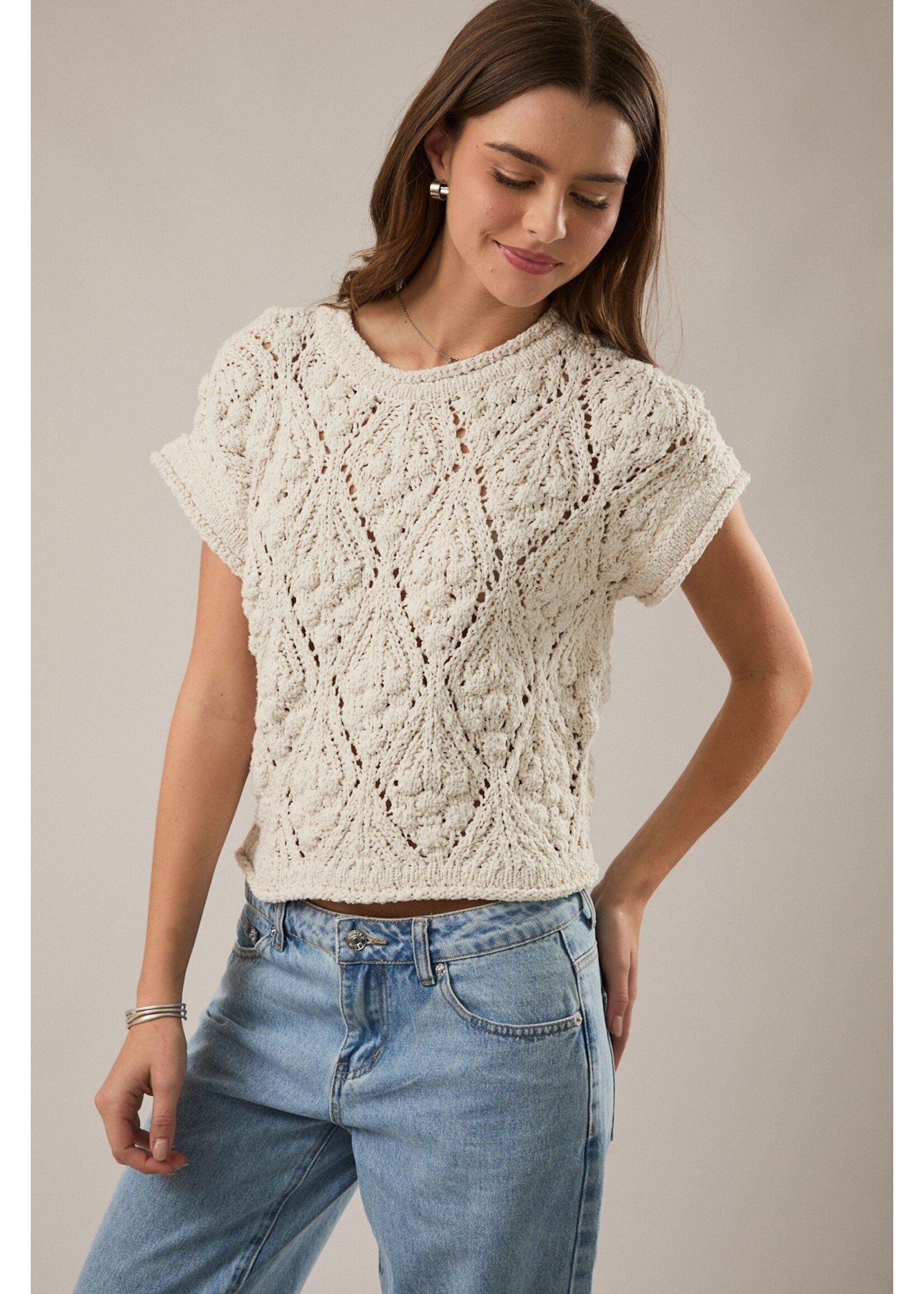 Le Lis Extended Shoulder Sweater Top - LWT0131