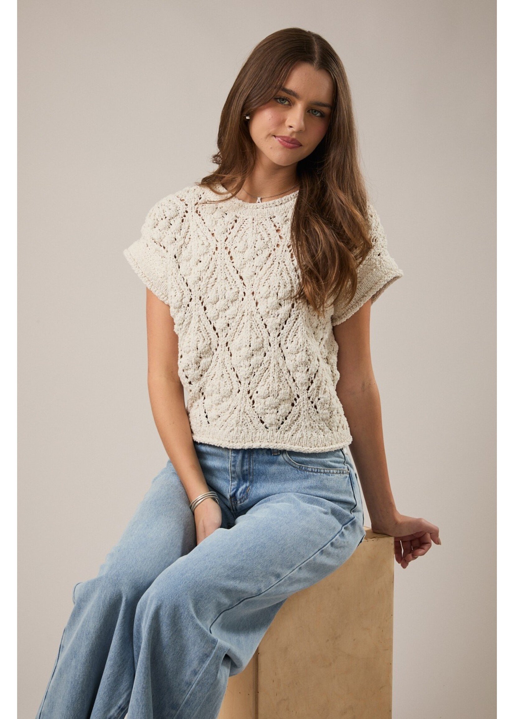 Le Lis Extended Shoulder Sweater Top - LWT0131