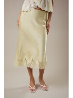 Le Lis Lace Trim Bias Cut Midi Skirt - SS3534