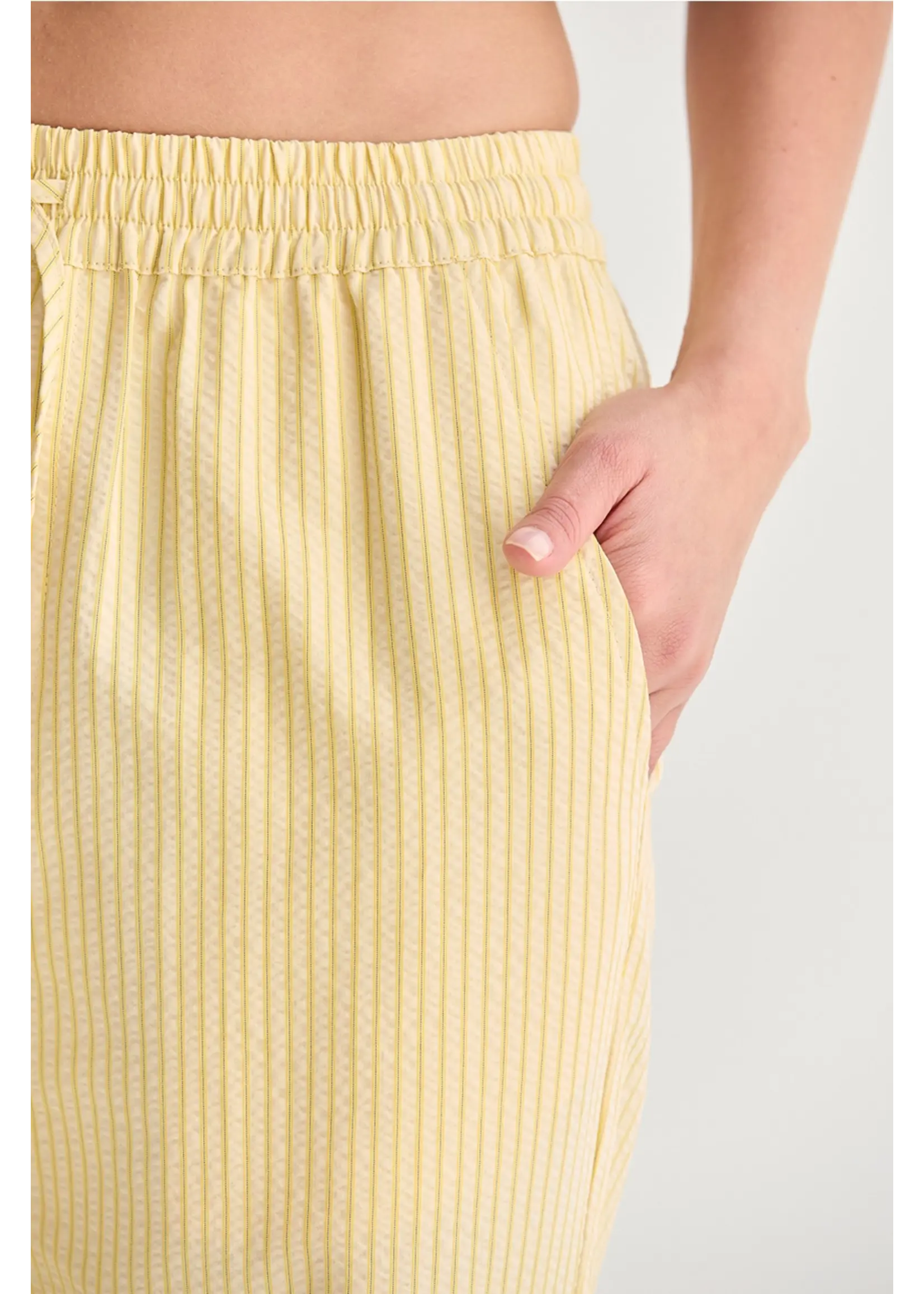 Crescent Deni Textured Striped Drawstring Pants - CP9716
