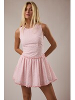 Le Lis Sleeveless Round Neck Drop Waist Gingham Mini Dress - ID6304