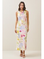 Able Floral Printed Cowl Neck Maxi Dress - AD2679
