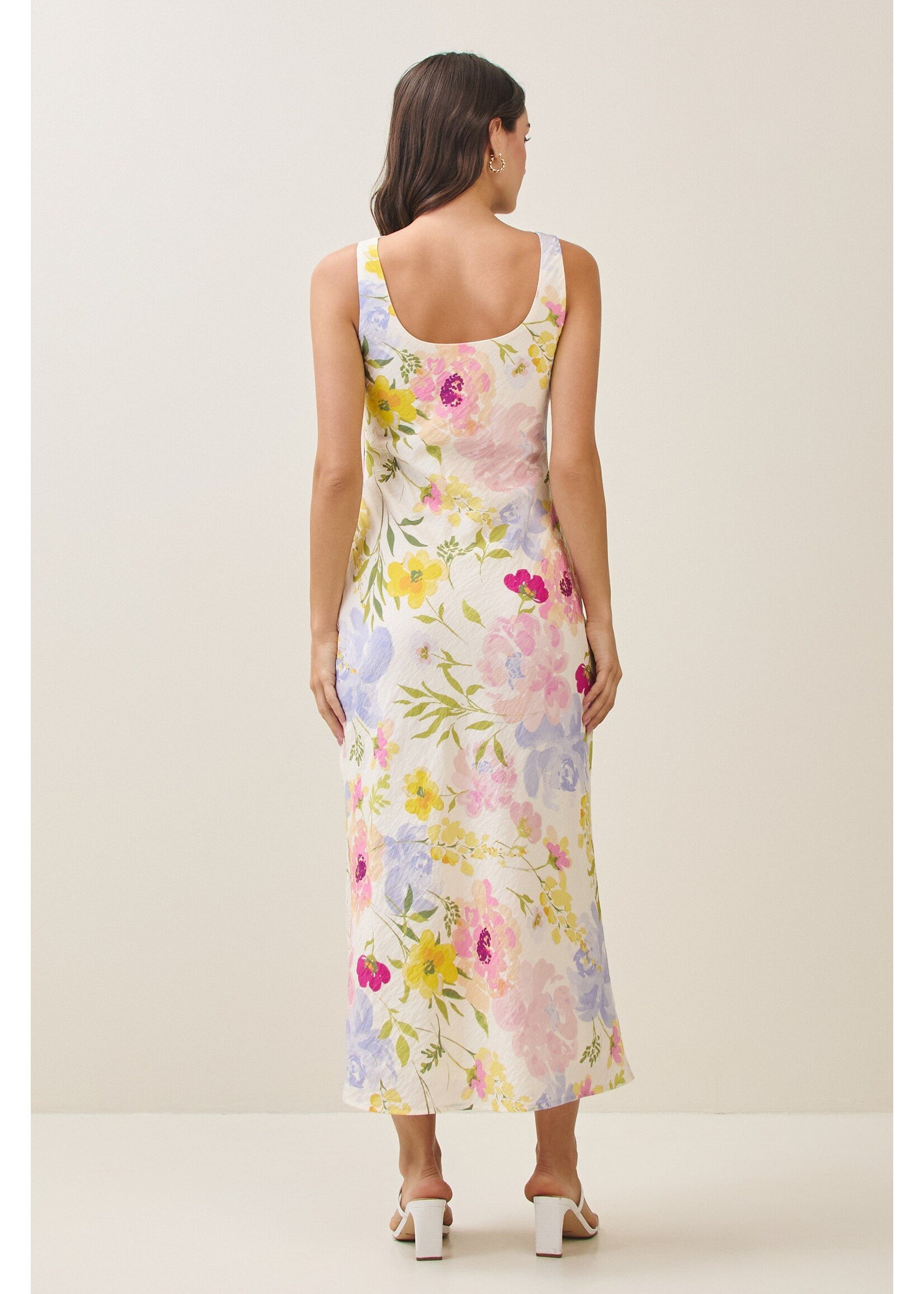 Able Floral Printed Cowl Neck Maxi Dress - AD2679