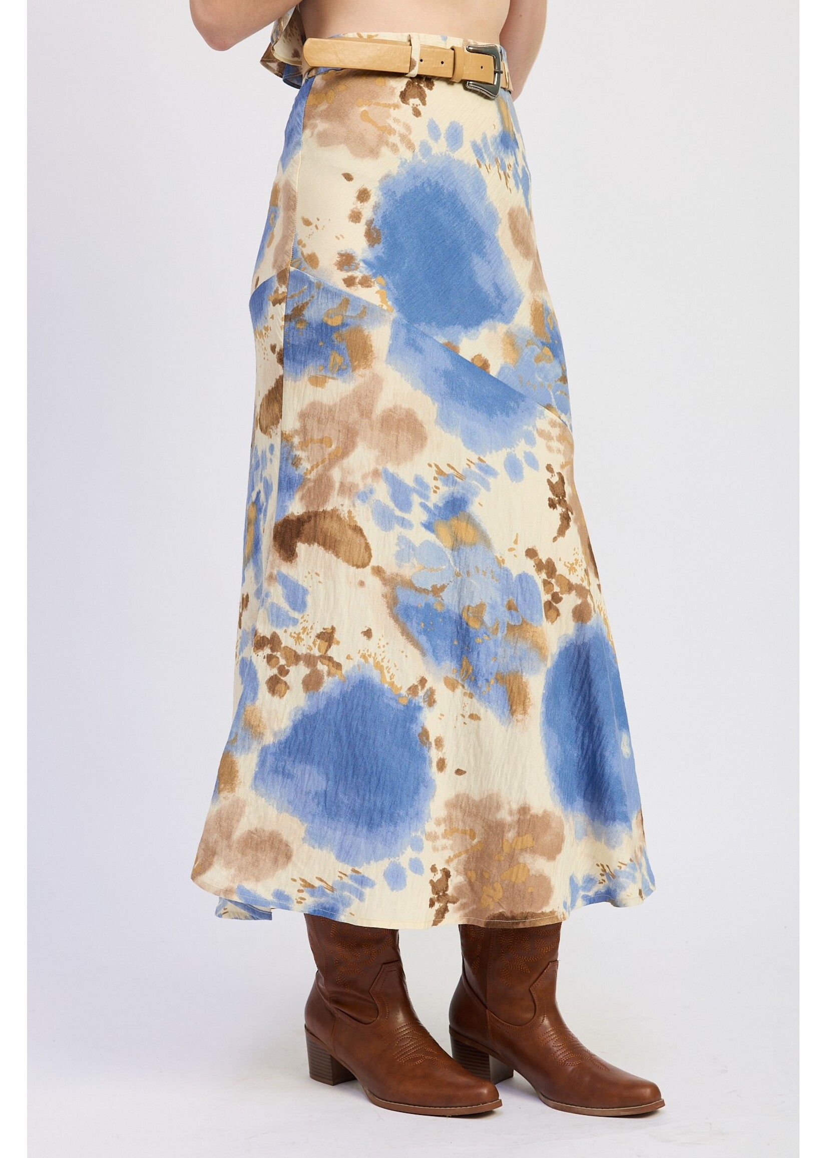 Emory Park Bias Abstract Belted Maxi Skirt - IPJ4138S