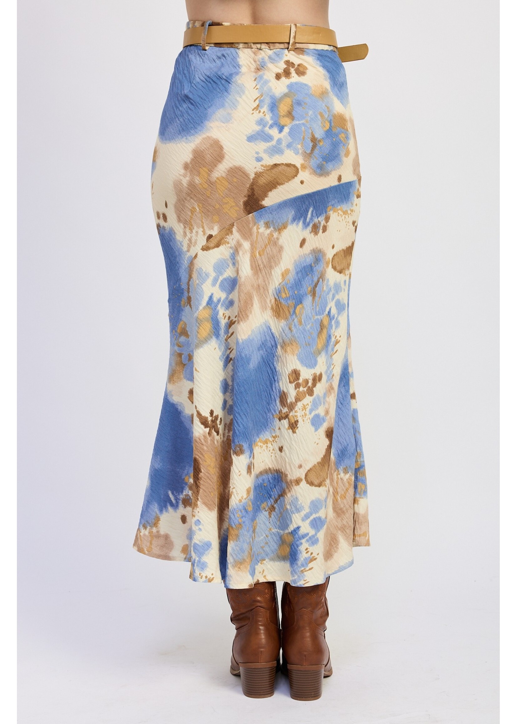 Emory Park Bias Abstract Belted Maxi Skirt - IPJ4138S