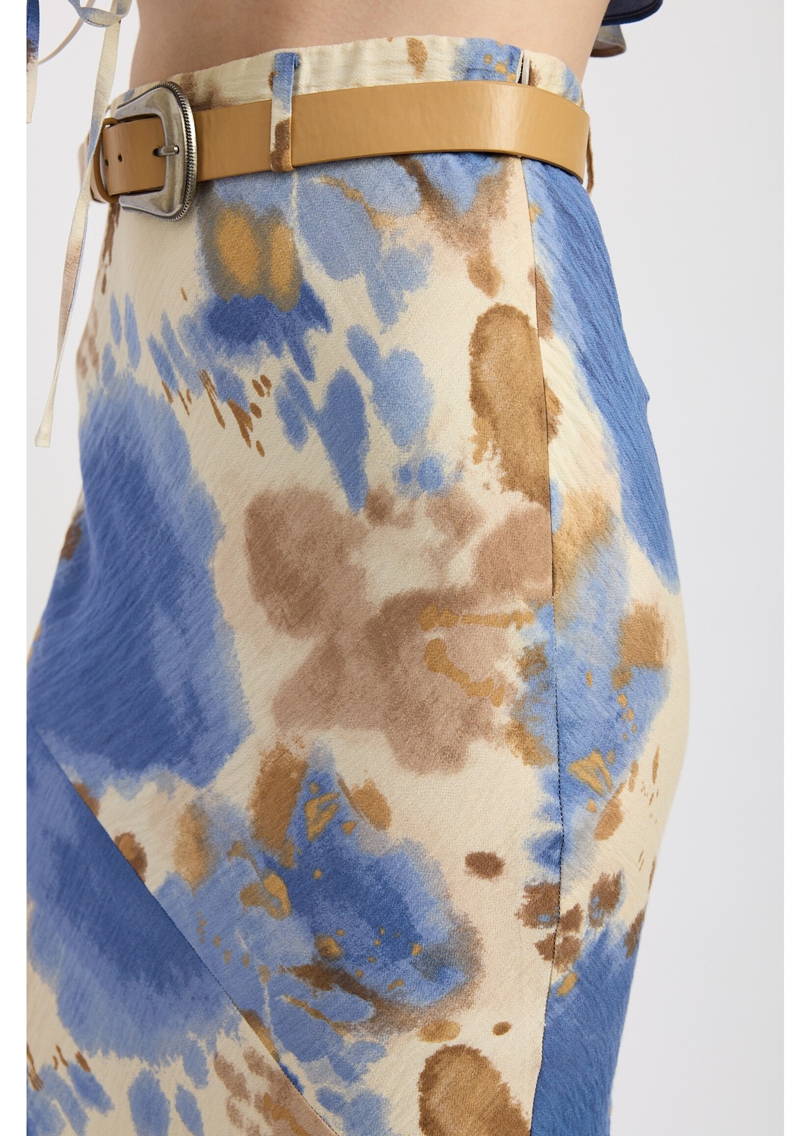 Emory Park Bias Abstract Belted Maxi Skirt - IPJ4138S