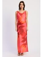 Emory Park Cowl Neck Maxi Satin Dress - IPA3707D