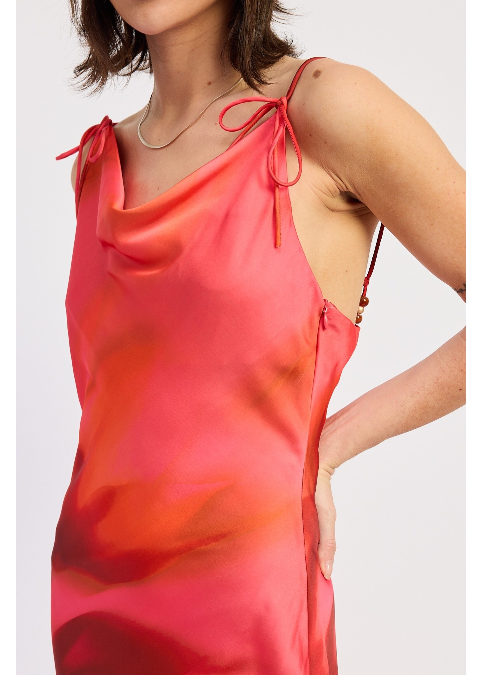 Emory Park Cowl Neck Maxi Satin Dress - IPA3707D