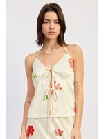 Emory Park Halter Neck Front Tie Sleeveless Bustier Top - IPA4161T-1