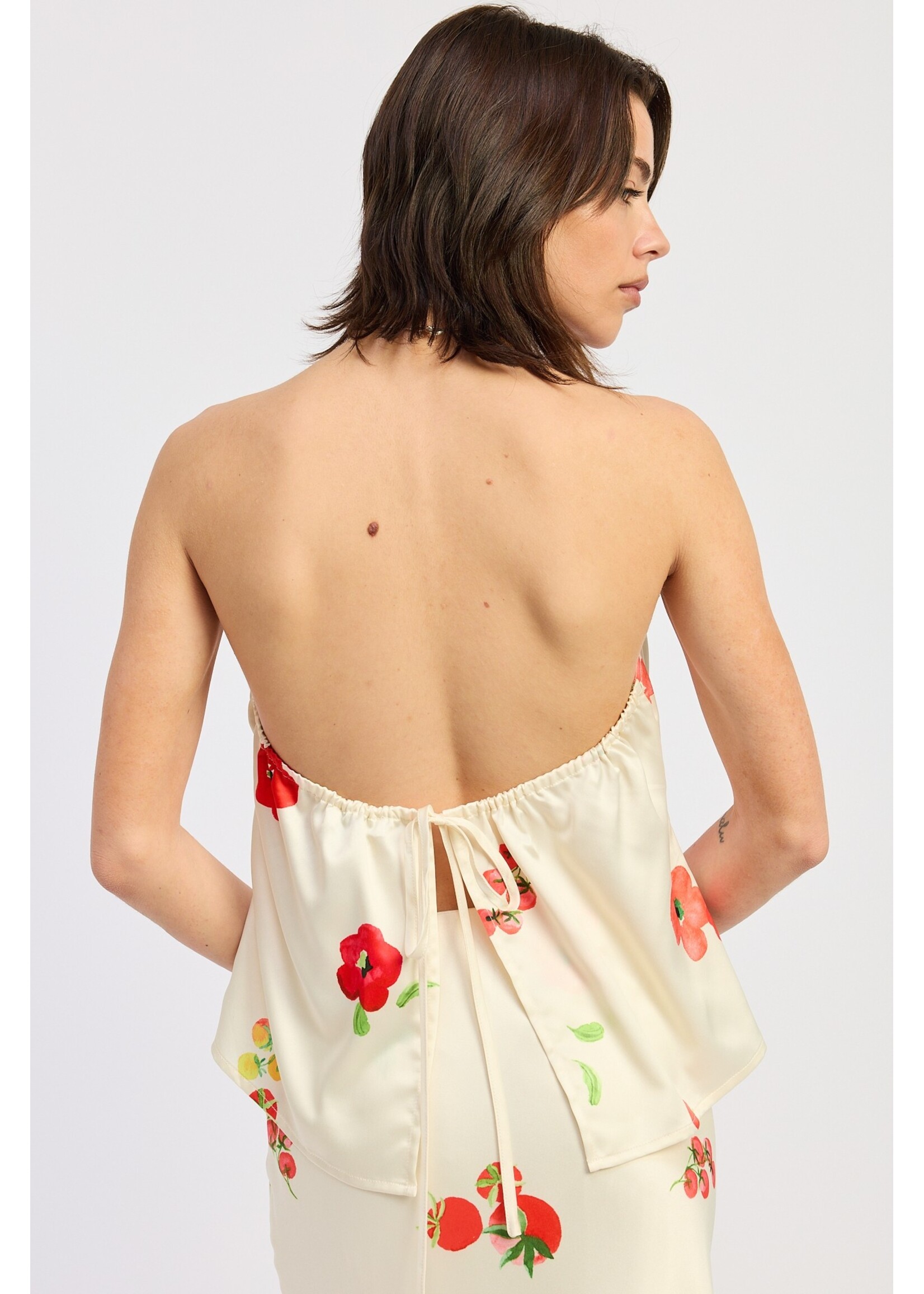 Emory Park Halter Neck Front Tie Sleeveless Bustier Top - IPA4161T-1