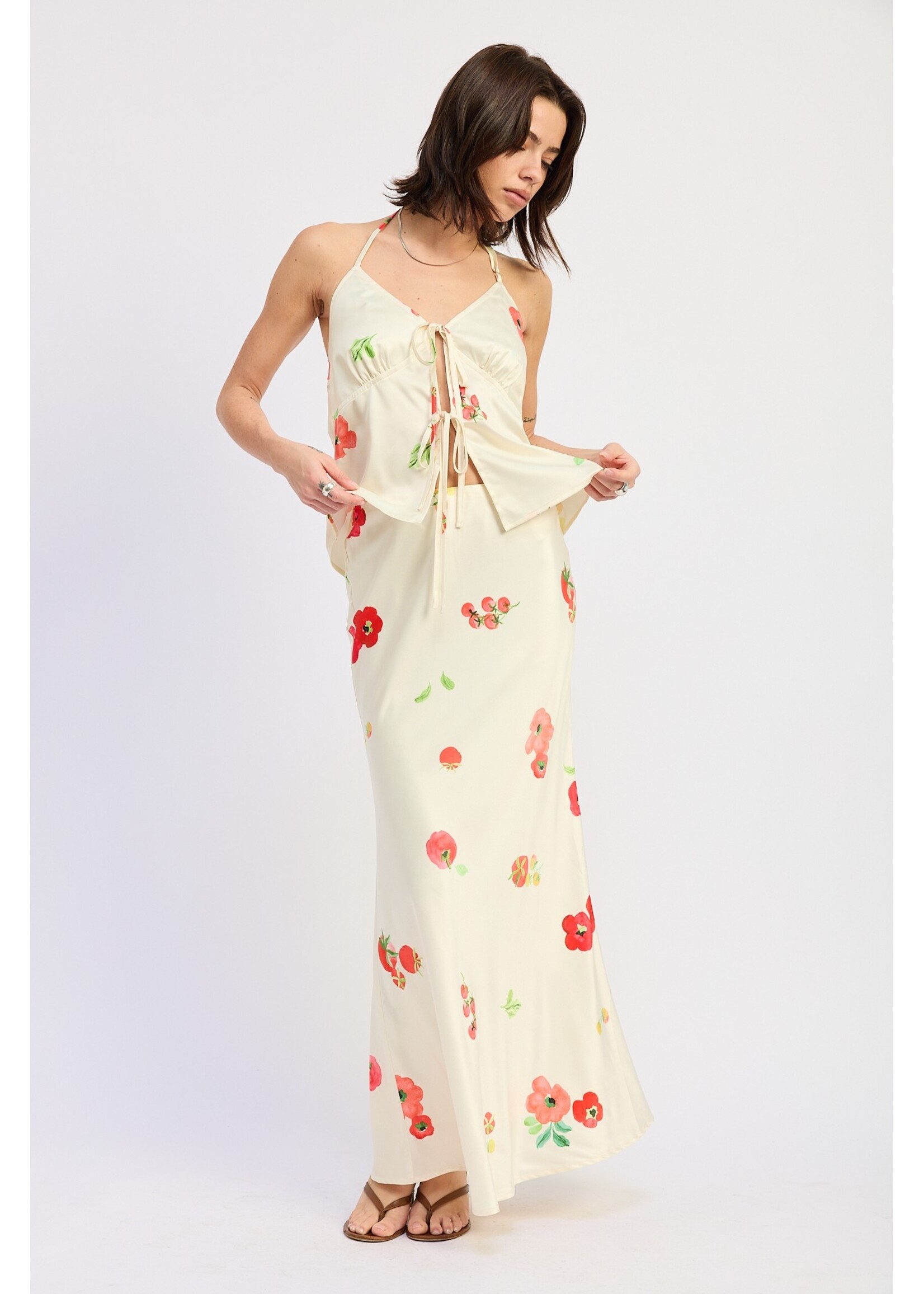 Emory Park Halter Neck Front Tie Sleeveless Bustier Top - IPA4161T-1