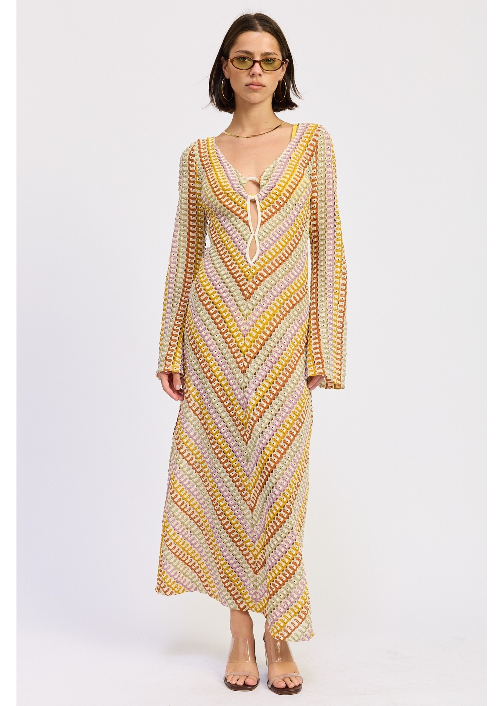 Emory Park Crochet Cover Up Maxi Dress - IPJ3841D