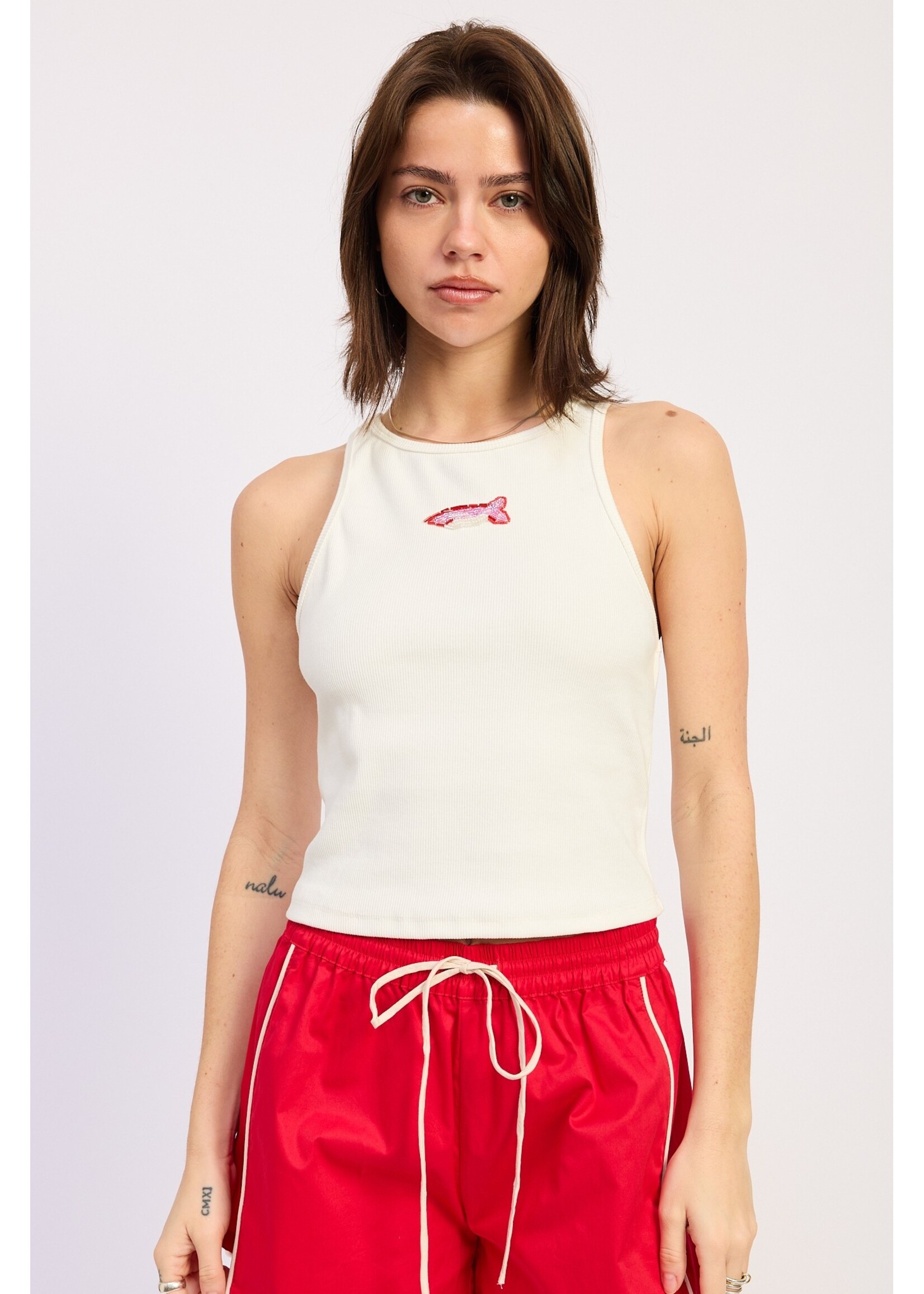 Emory Park Racer Back Tank with Beading - IPJ3971T