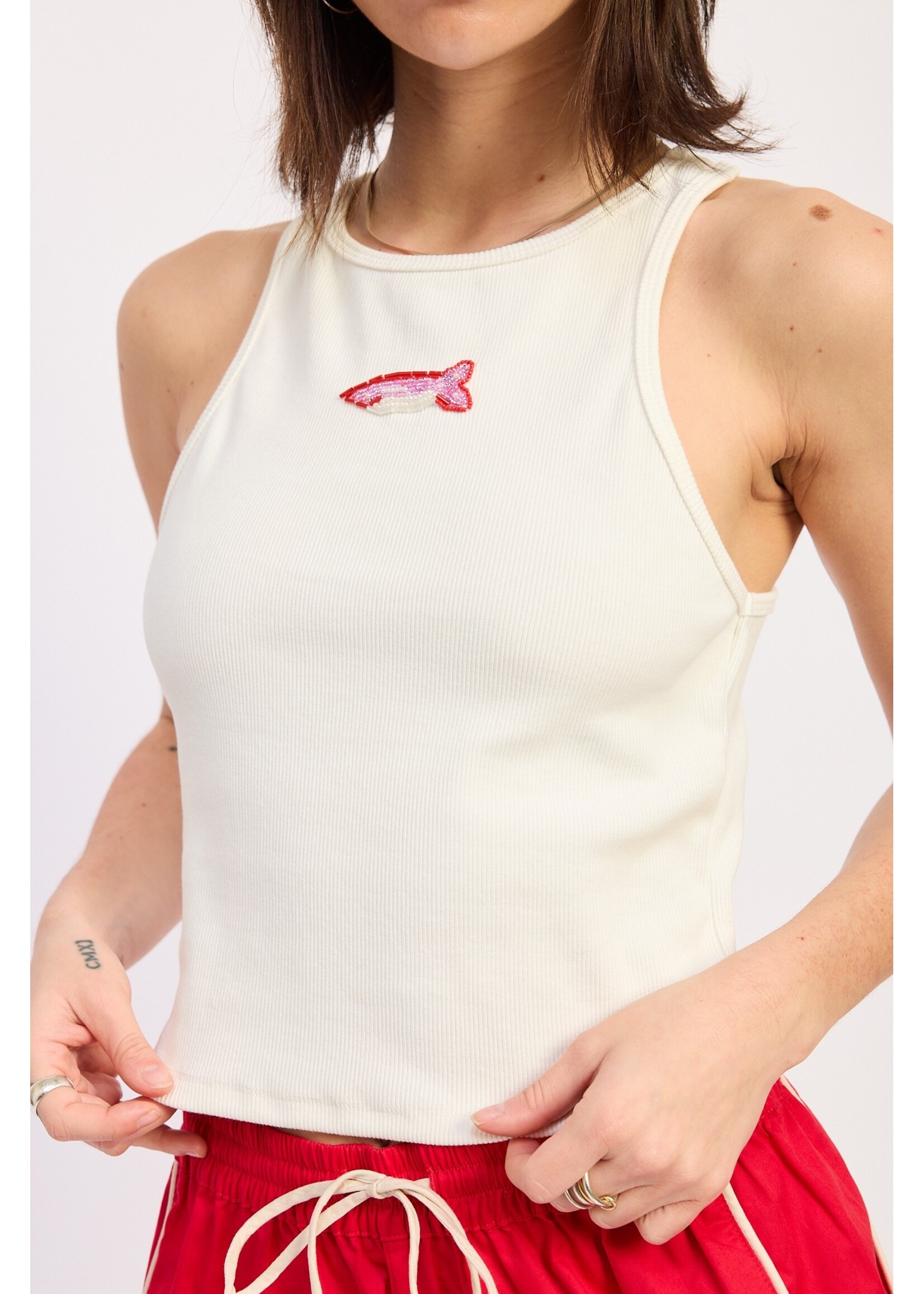 Emory Park Racer Back Tank with Beading - IPJ3971T