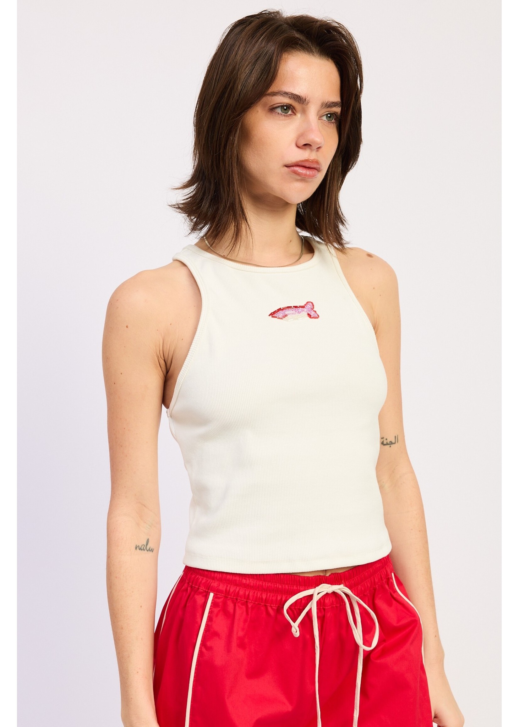 Emory Park Racer Back Tank with Beading - IPJ3971T