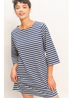 HYFVE Striped Round Neck Half-sleeve Mini Dress - DZ26A460