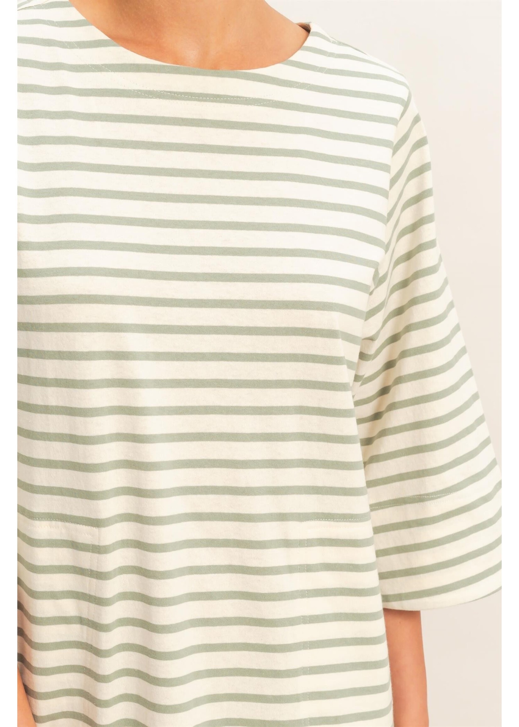 HYFVE Striped Round Neck Half-sleeve Mini Dress - DZ26A460