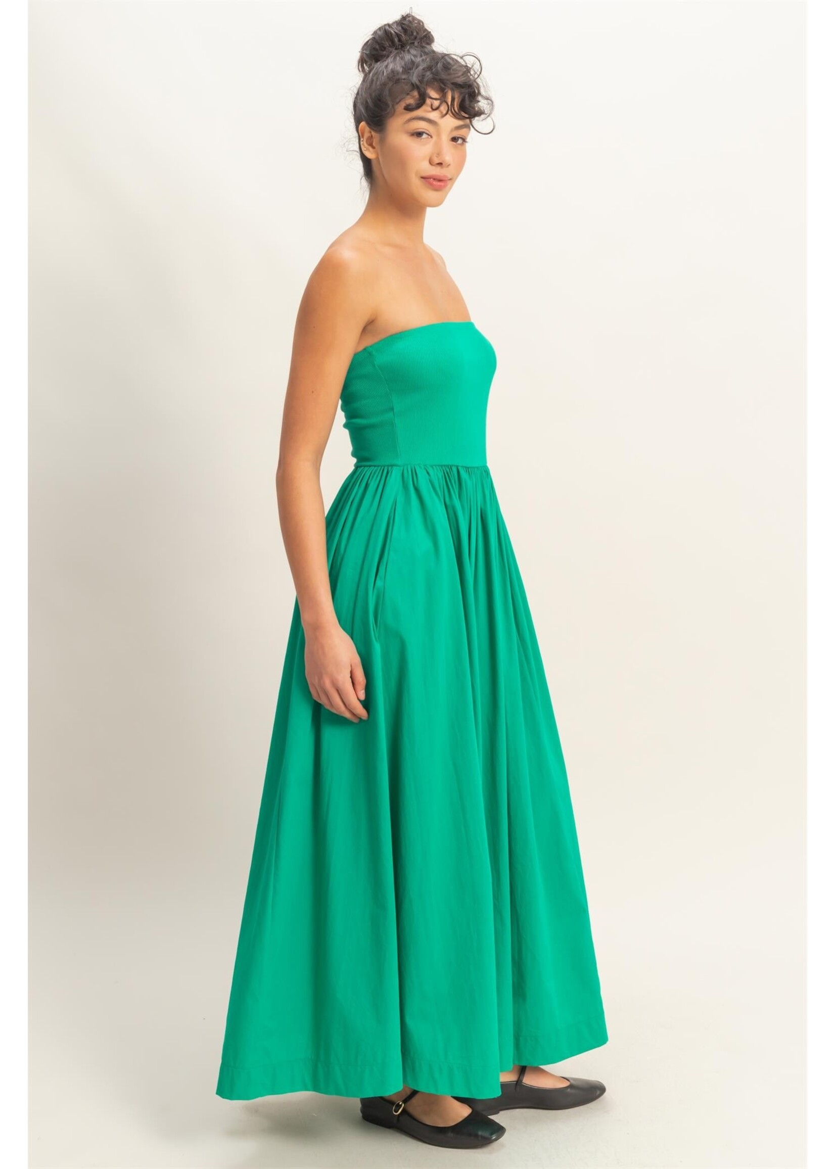 HYFVE Strapless Flowy Midi Dress - DZ26A744