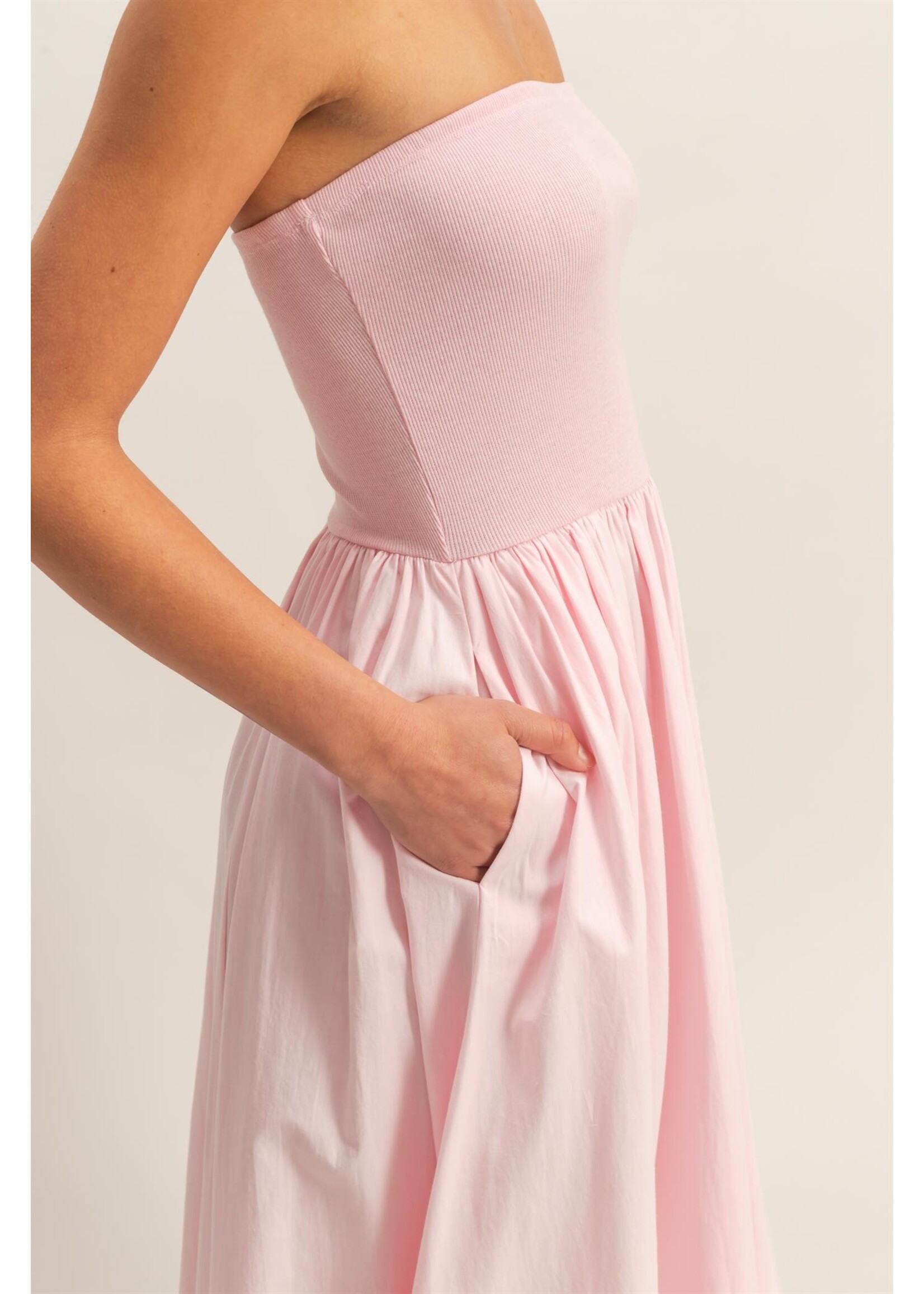 HYFVE Strapless Flowy Midi Dress - DZ26A744