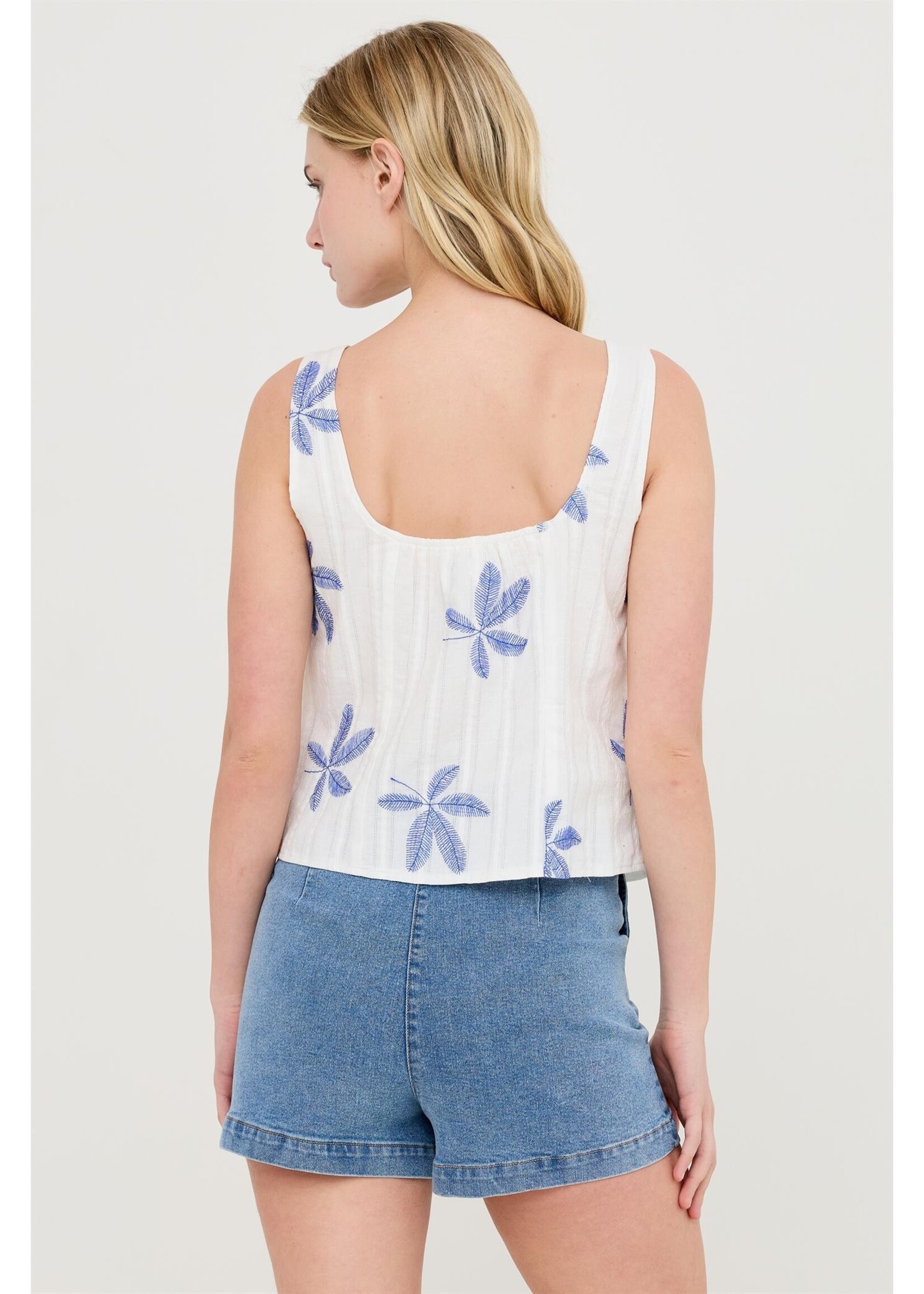 HYFVE Sleeveless Square Neck Ruffle Top - HF26A484