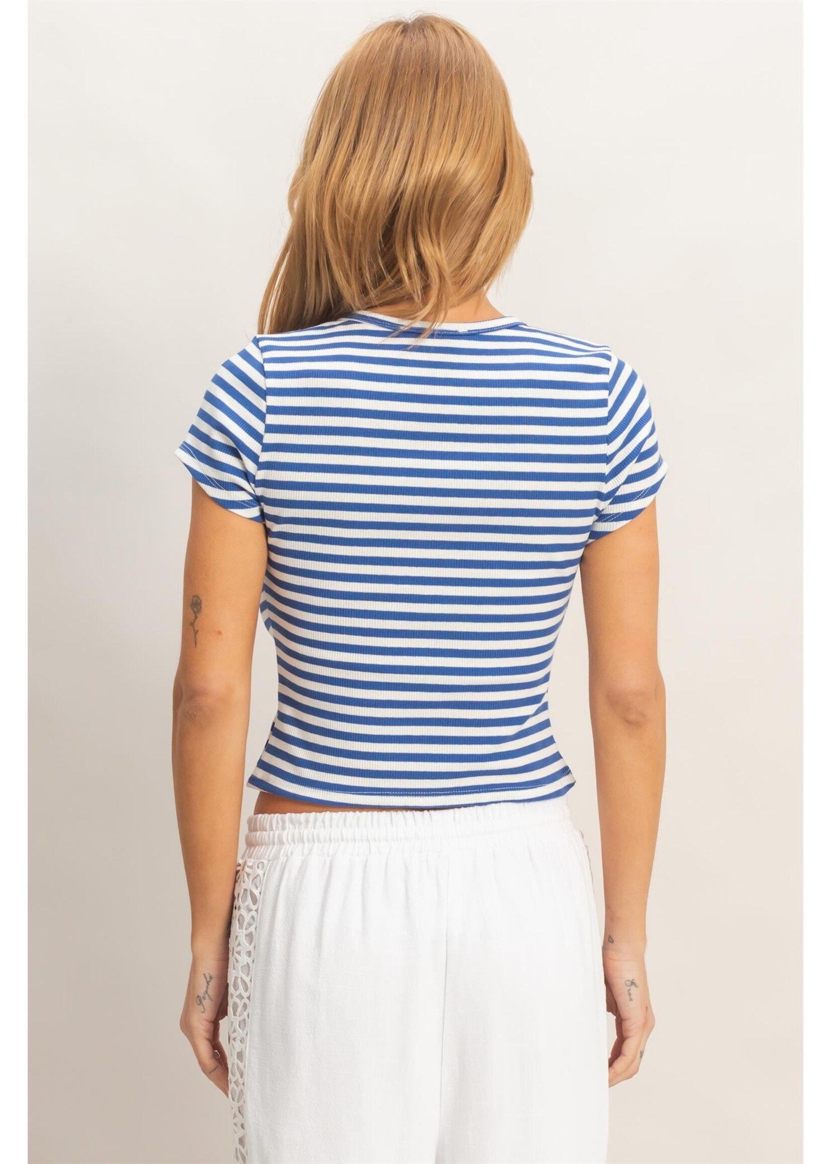 HYFVE Striped Embroidered Patch Top - HF26C225