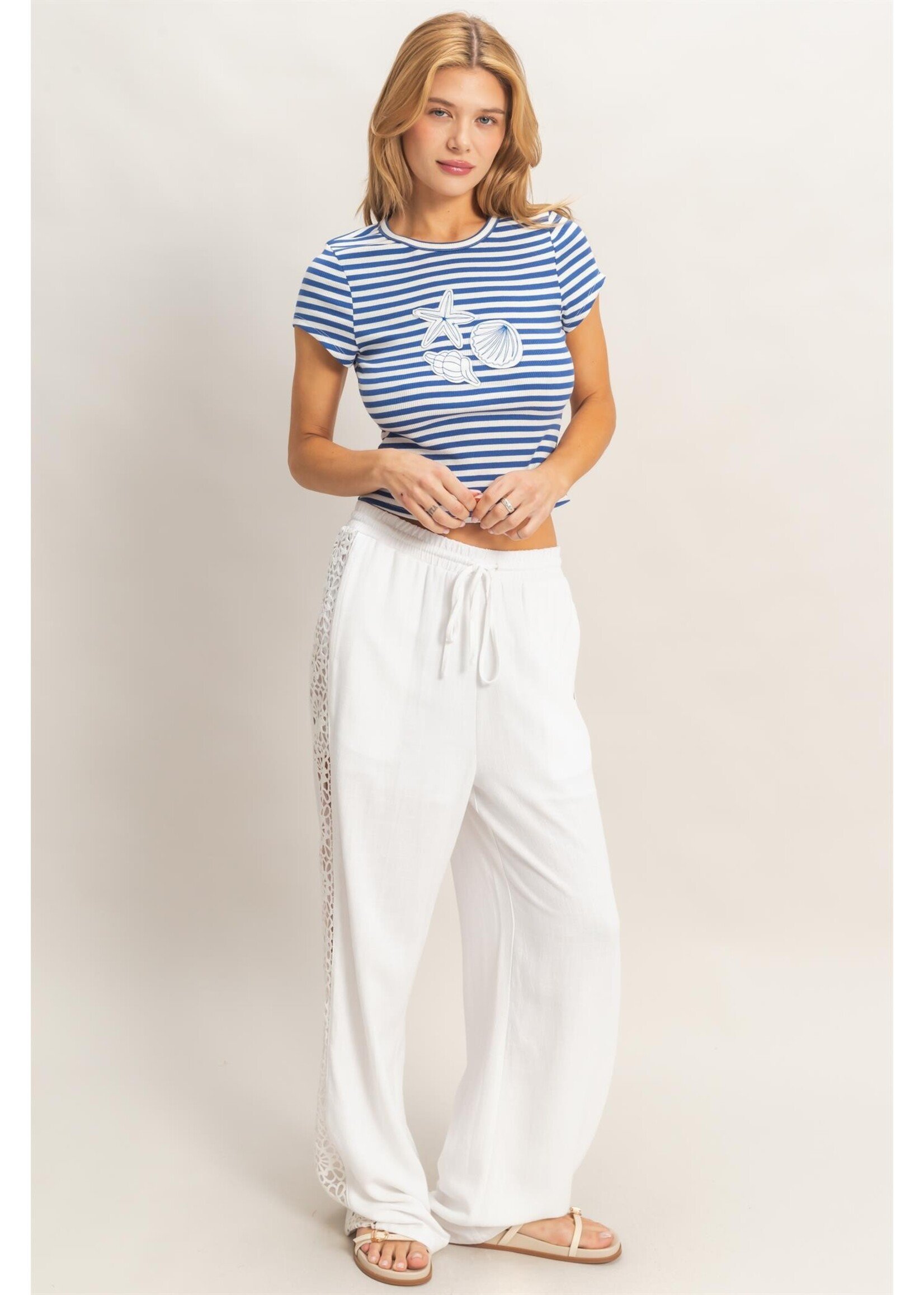 HYFVE Striped Embroidered Patch Top - HF26C225