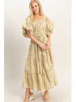 HYFVE Floral Puff Sleeve Midi Dress - HF26C777-D