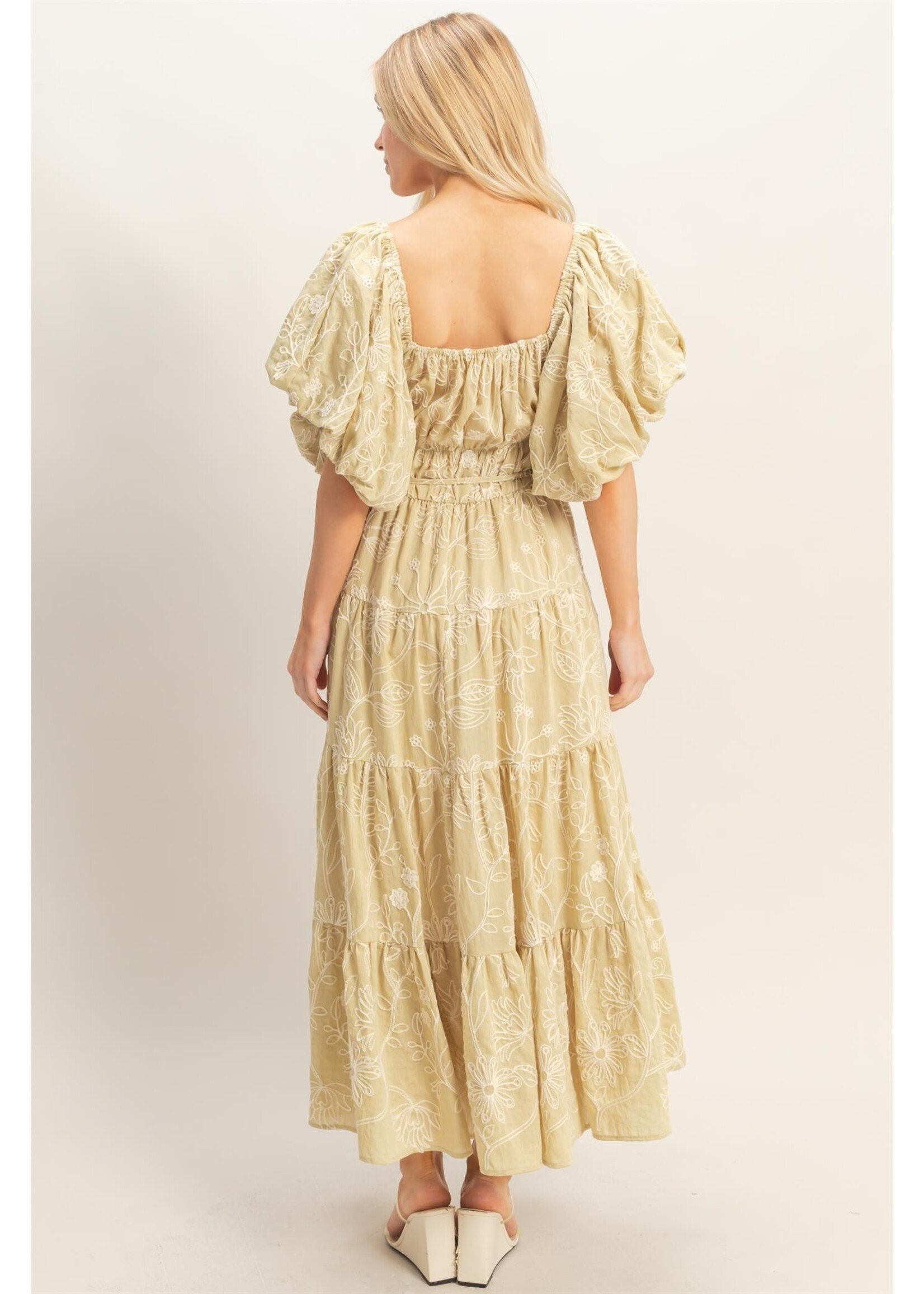 HYFVE Floral Puff Sleeve Midi Dress - HF26C777-D