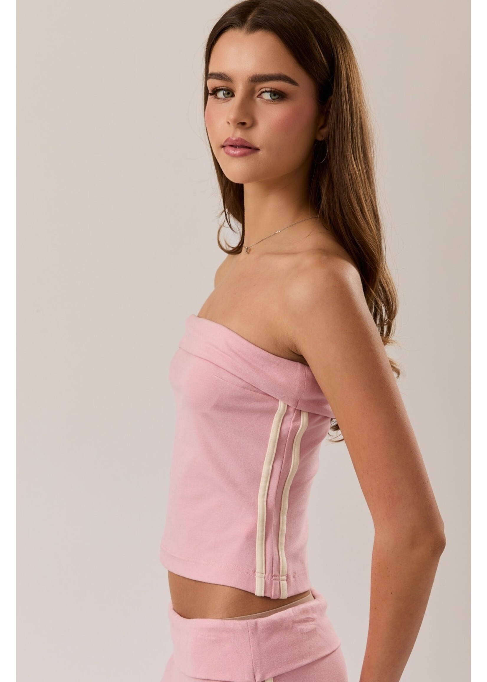 Le Lis Folded Neck Knit Tube Top - ST3553