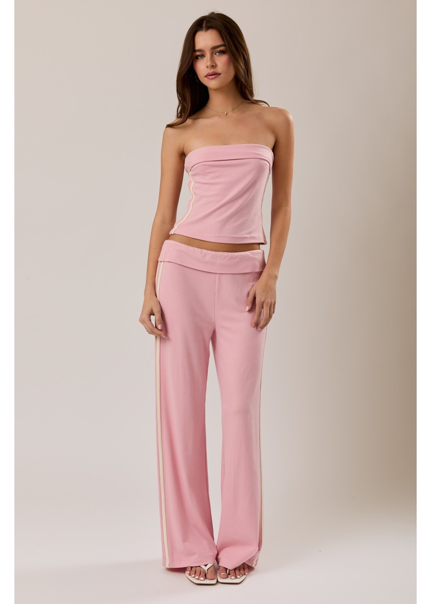 Le Lis Folded Neck Knit Tube Top - ST3553