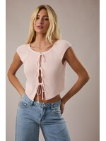 Le Lis Front Tie Sleeveless Sweater Cardigan - BWJ1212