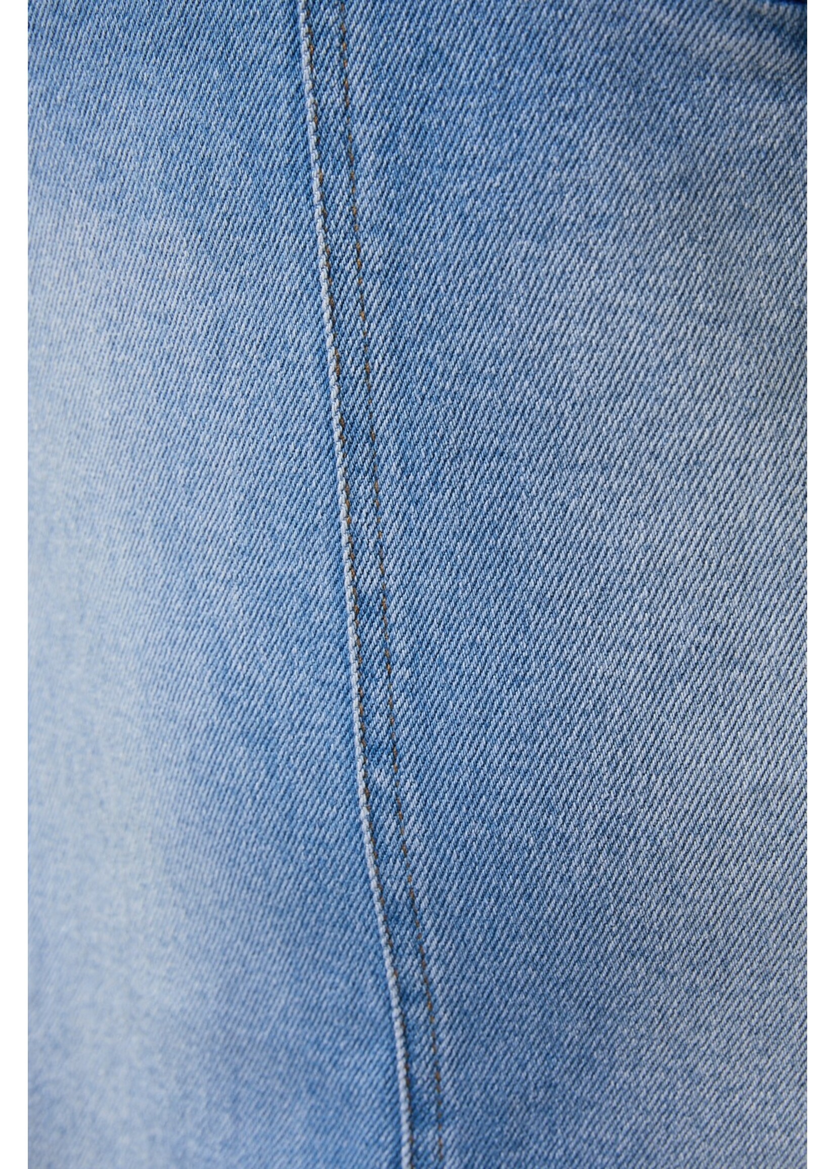 Le Lis Halter Neck Seam Detail Denim Mini Dress - ID6187