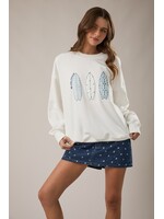 Le Lis Boat Patchwork Printed Sweatshirt - IT5408-5