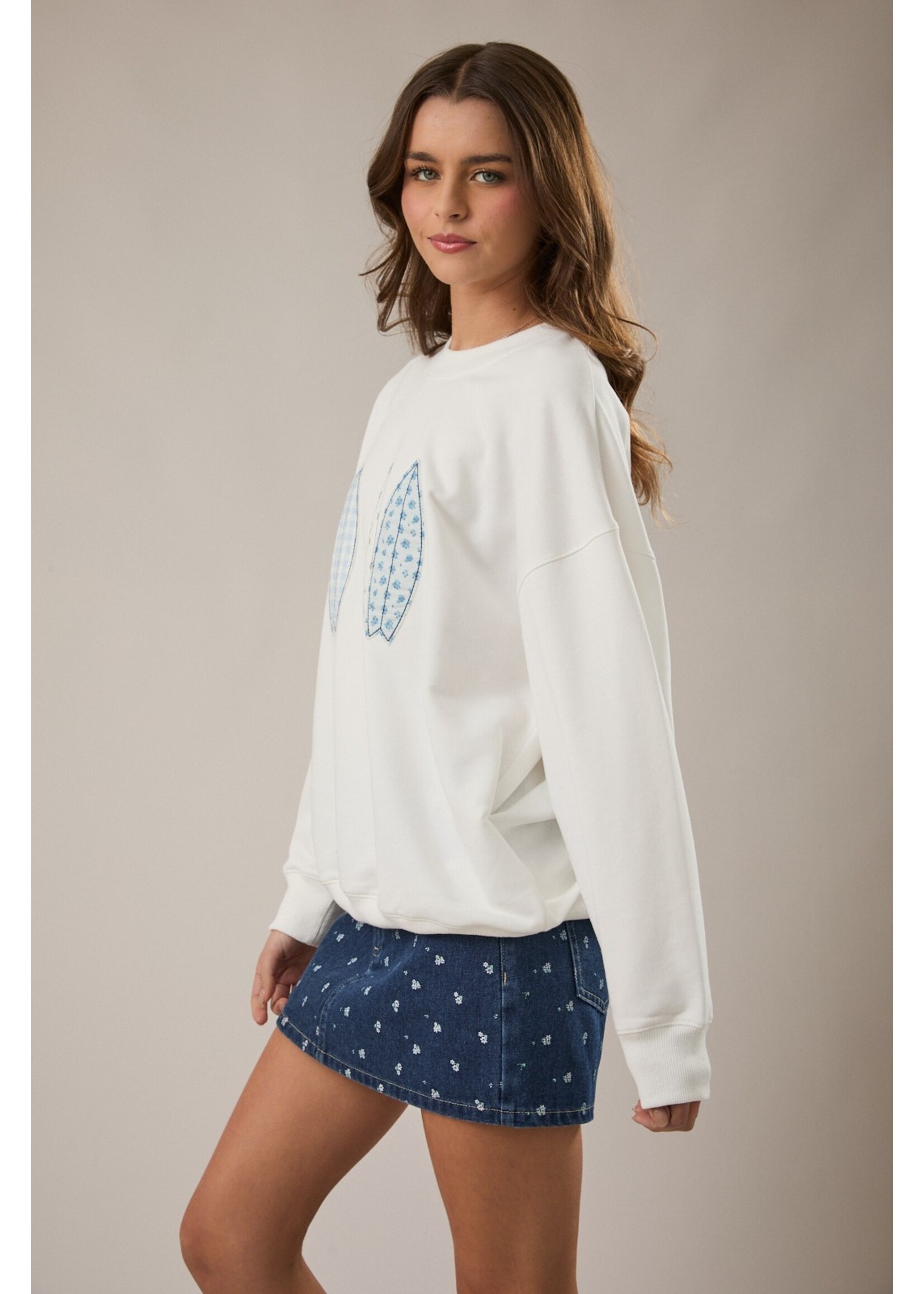 Le Lis Boat Patchwork Printed Sweatshirt - IT5408-5
