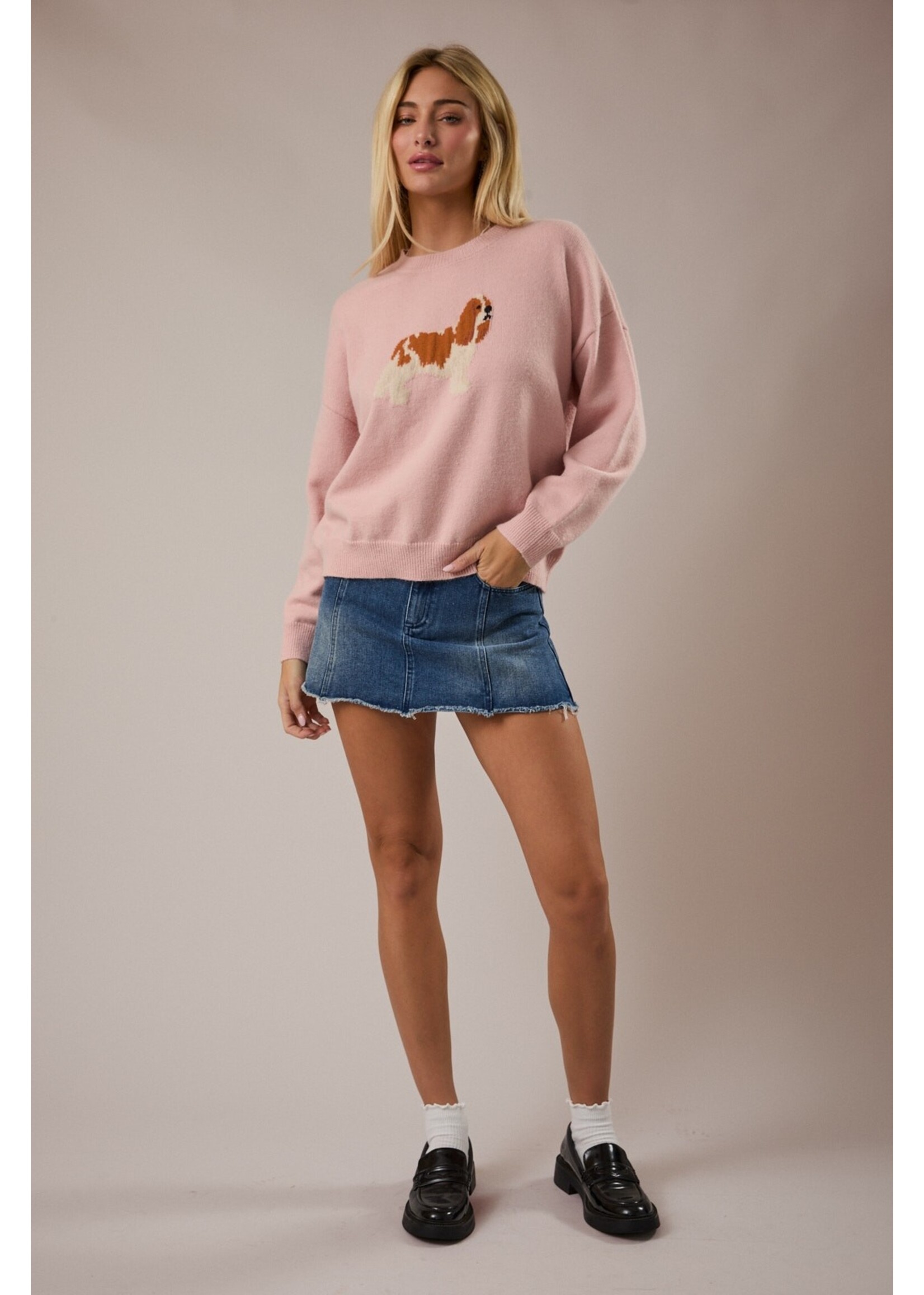 Le Lis King Charles Spaniel Dog Graphic Sweater - IWT6459-1