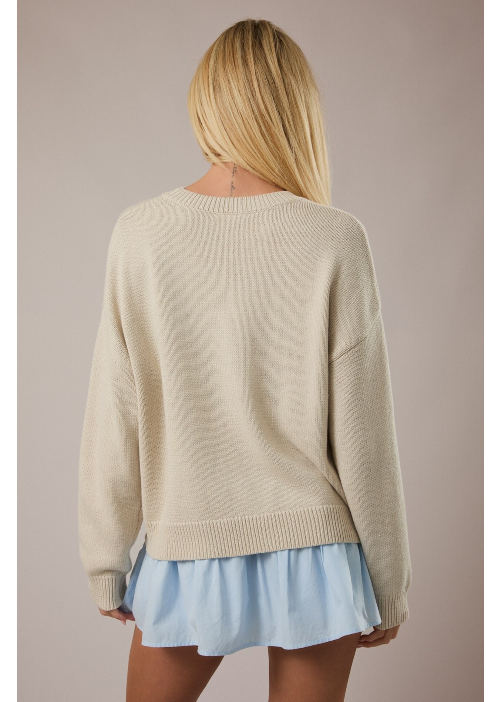 Le Lis Round Neck 3 Sardines Sweater - SWT3466