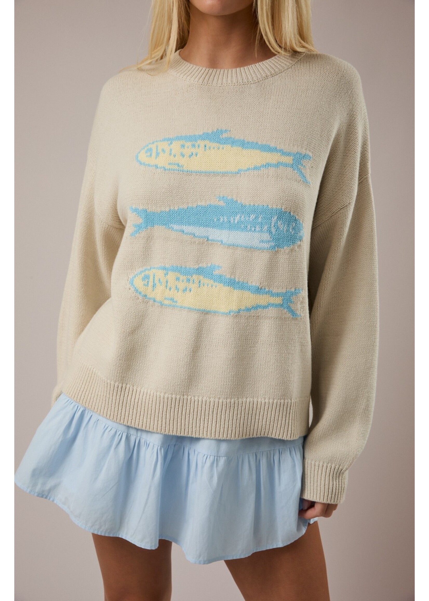 Le Lis Round Neck 3 Sardines Sweater - SWT3466