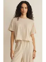 Z Supply Sway Textured Cropped Tee Whisper - ZT262979