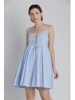 Aureum Pleated Poplin Mini Dress with Ties - AD2406